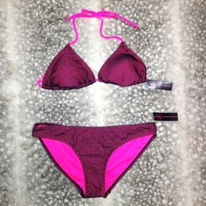 NWT 2 piece swim suit - pink&black